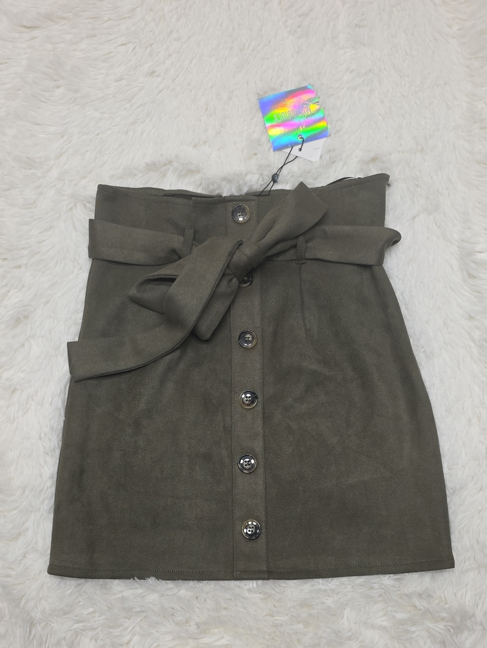 Missguided - Faux Suede Paperbag Waist Mini Skirt. Size 6. NWT